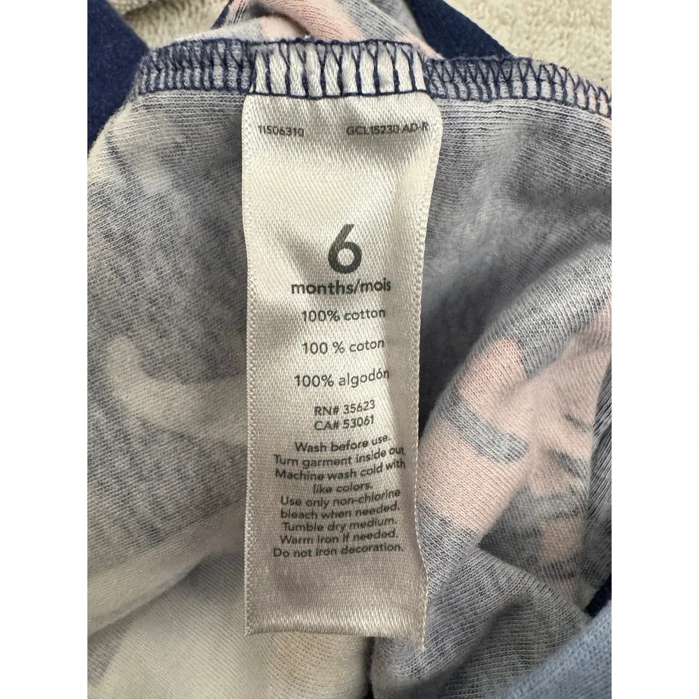 Carters Baby Boy‎ 6M Navy Blue Animal Print Cotton Footed Sleeper Pajamas